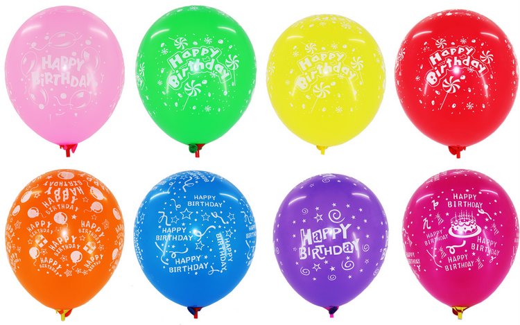 "Happy Birthday" Balloons 12inch Round Latex Balloons Cake Lollipop Star Printed Party Supplies Decorations
