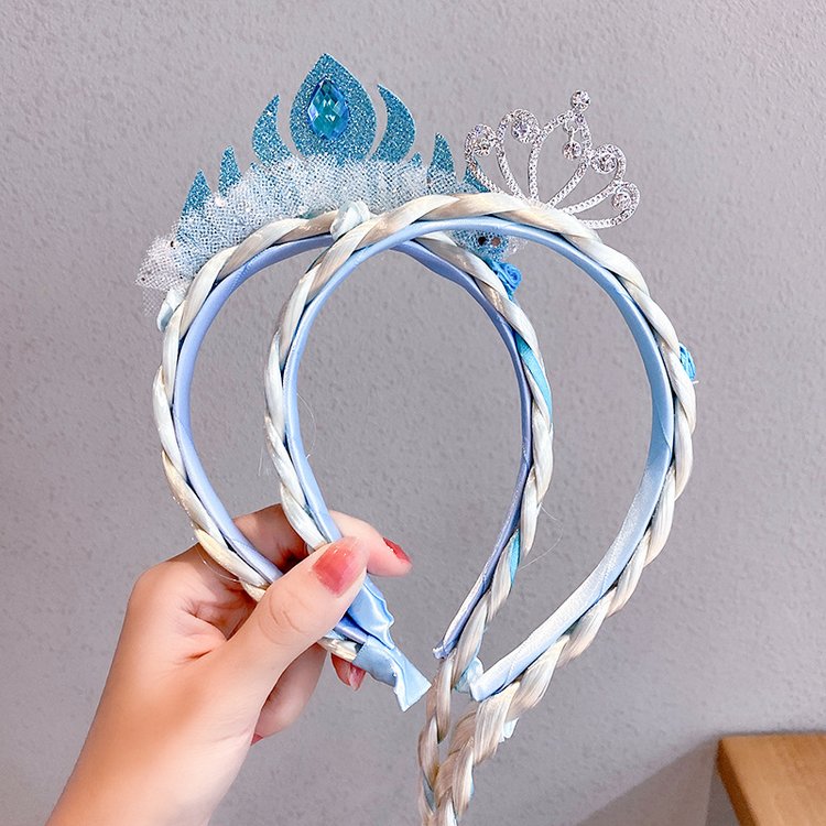 Disney Frozen Elsa Baby Girls Crown Headband Hair Accessories with Wig