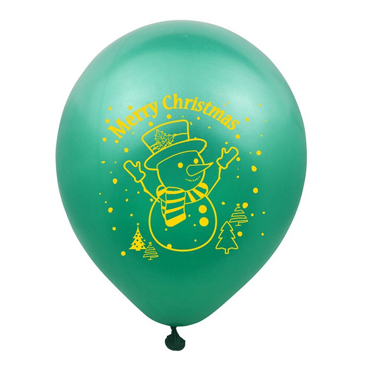 "Merry Christmas" Balloons 12 inch Round Helium Latex Balloons with Snowman Printed Xmas Party Supplies Favors