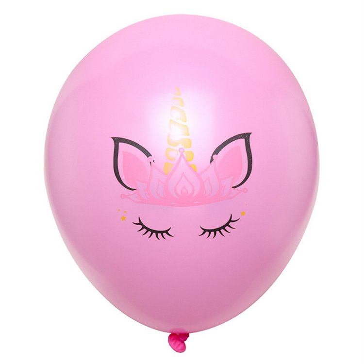 Unicorn Balloons for Girls Kids 10 inch Round Latex Balloons with Crown Printed Birthday Party Supplies Decorations