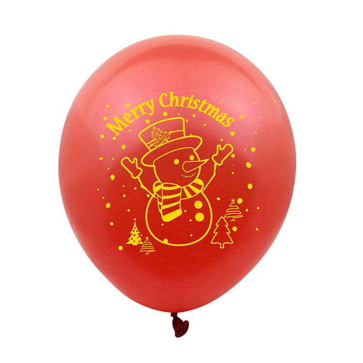 "Merry Christmas" Balloons 10 inch Round Helium Latex Balloons with Snowman Printed Xmas Party Supplies Favors