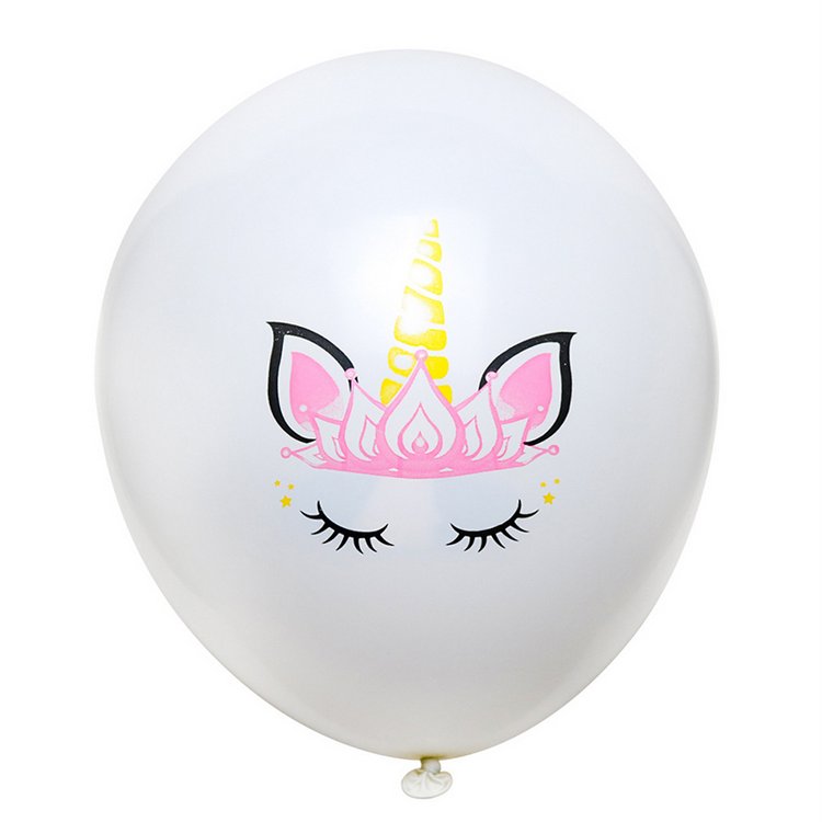 Unicorn Balloons for Girls Kids 12 inch Round Latex Balloons with Crown Printed Birthday Party Supplies Decorations