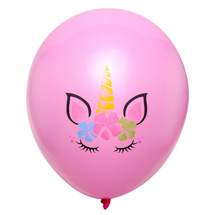 Unicorn Balloons for Girls Children 10 inch Round Latex Balloons with Unicorn Flower Printed Birthday Party Supplies