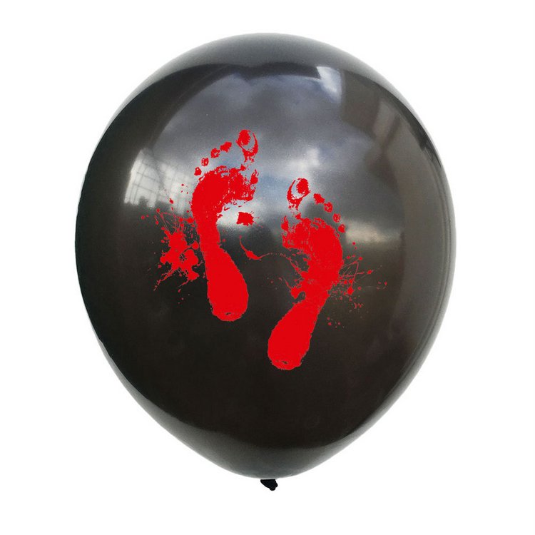 Halloween Helium Latex Balloons 10 inch Round Balloons with Bloody Footprints Printed Halloween Party Supplies Decorations