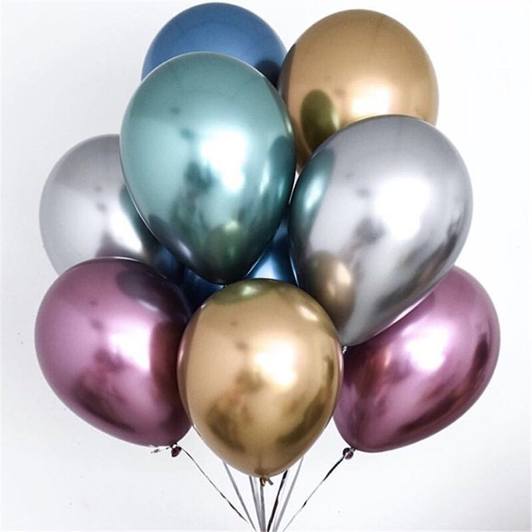 Round Metallic Chrome Balloons 12inch 2.8g Plain Latex Balloons Birthday Wedding Party Supplies Decorations