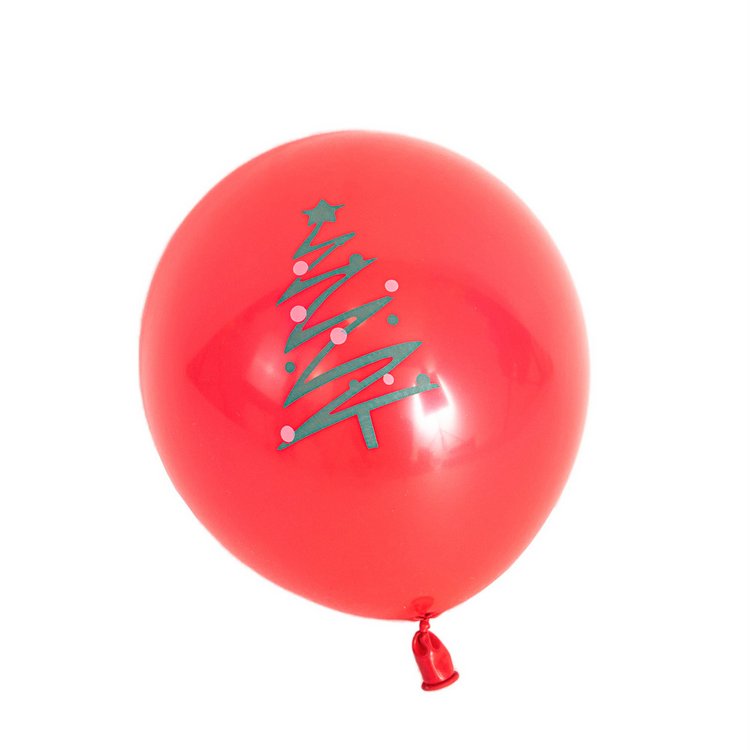 Christmas Balloons 10 inch Round Helium Latex Balloons with Christmas Tree Printed Xmas Party Supplies Decorations