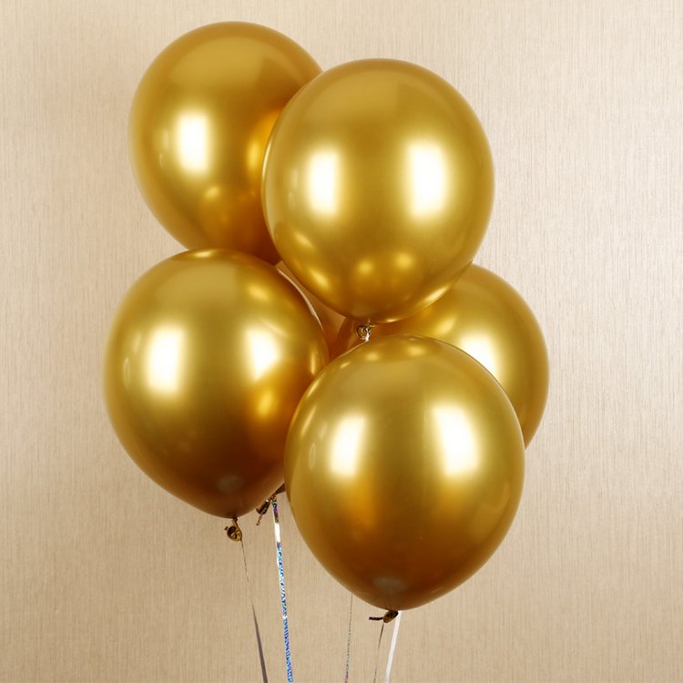 Round Metallic Chrome Balloons 12inch 2.8g Plain Gold Latex Balloons Birthday Wedding Party Supplies Decorations