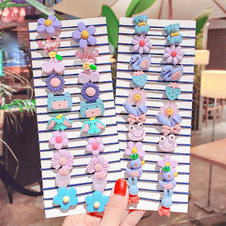 Cartoon Purple Blue Elastic Hair Ties Bands for Baby Girls Multi Characters Small Rope Hair Accessories Ponytail Holder