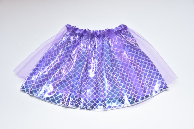 Mermaid Tulle Skirt for Baby Girls Tutu Dress, 4-Layer Blue Children Dance Skirt Birthday Party Gift