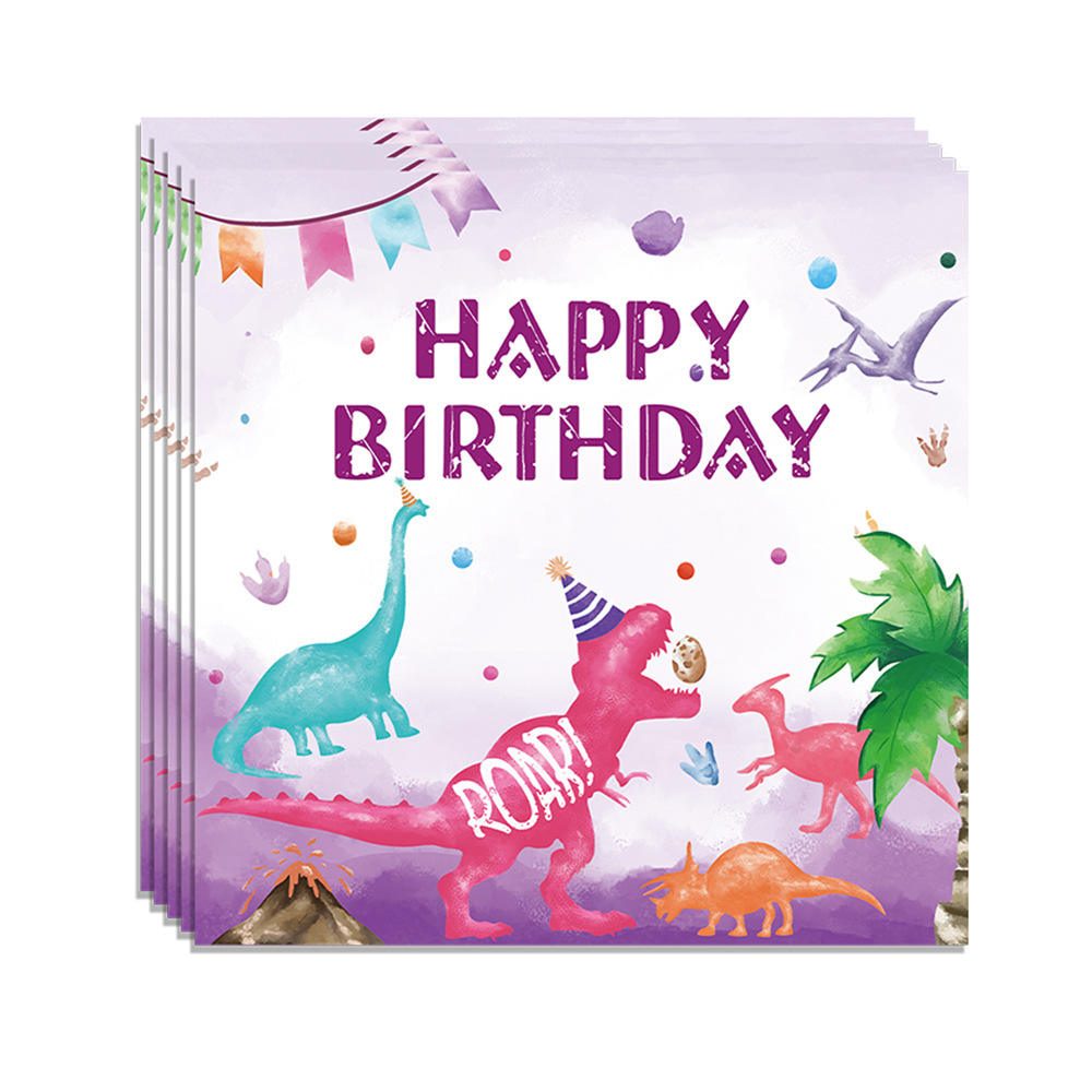 Dinosaur Themed Kids Birthday Party Disposable Paper Napkin YT8340-4