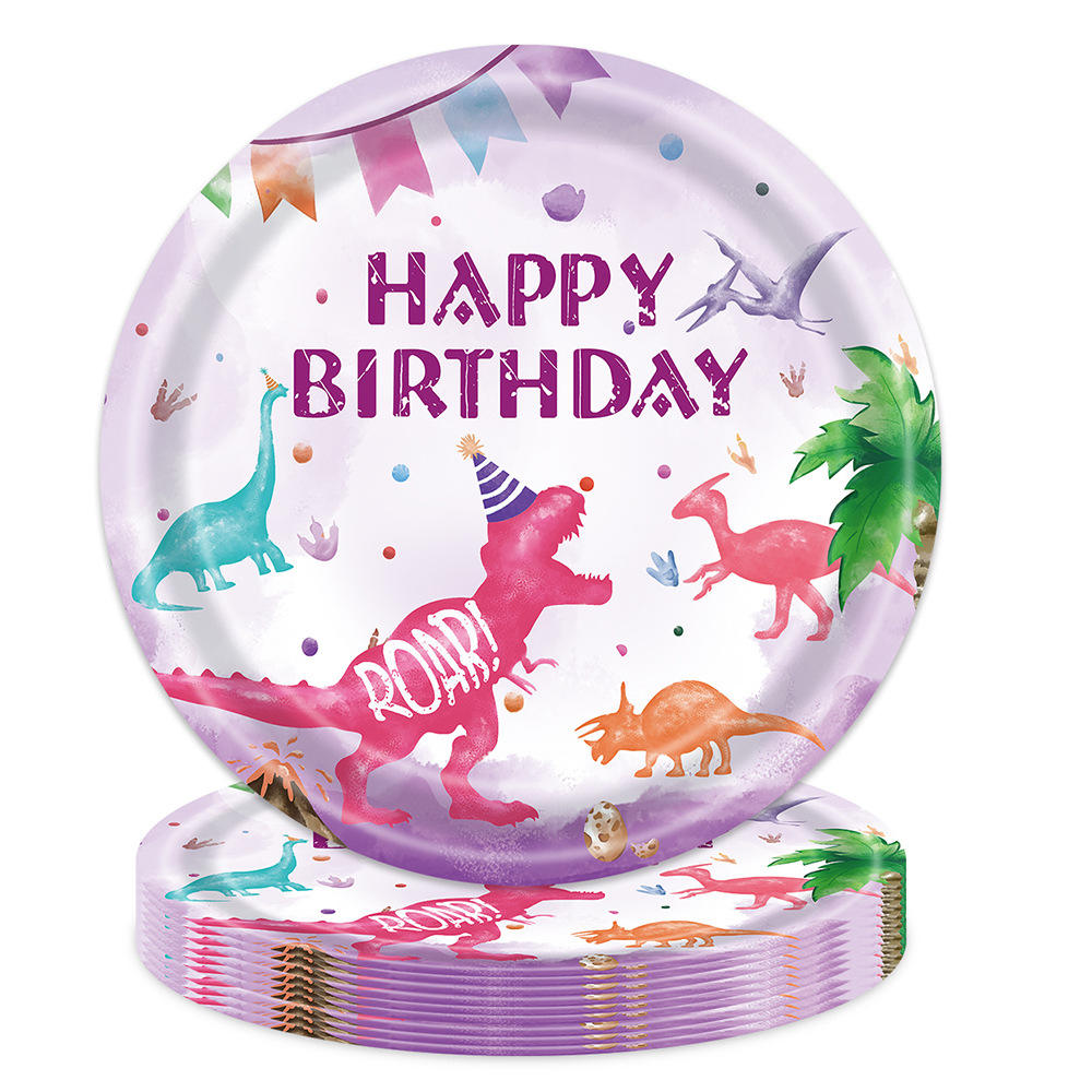 Dinosaur Themed Kids Birthday Party Disposable Paper Plate 7 inch YT8340-2