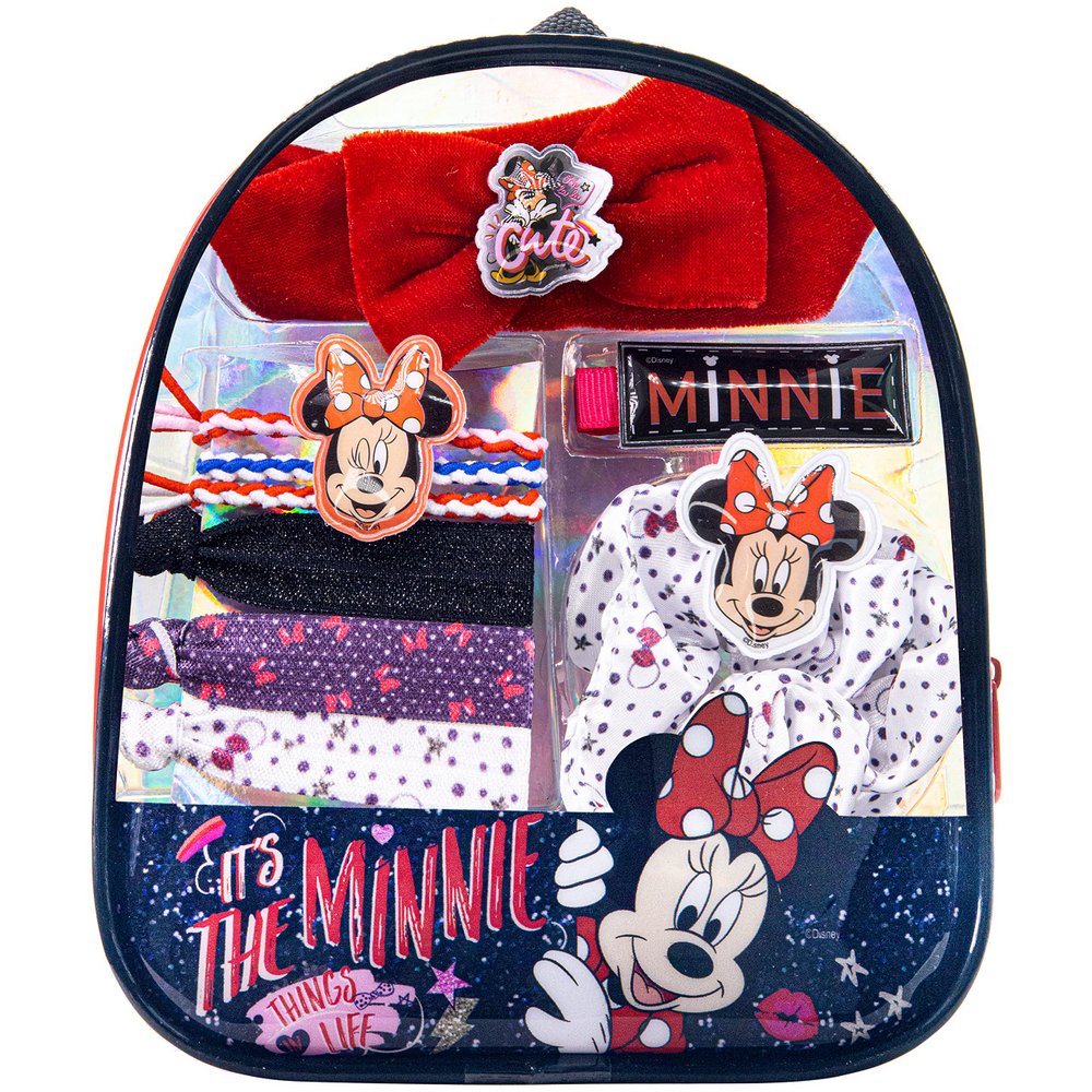 Disney Minnie Mouse Girl Hair Accessories Gift Bag 10 Pieces (Hair Ties, Scrunchie, Headband)